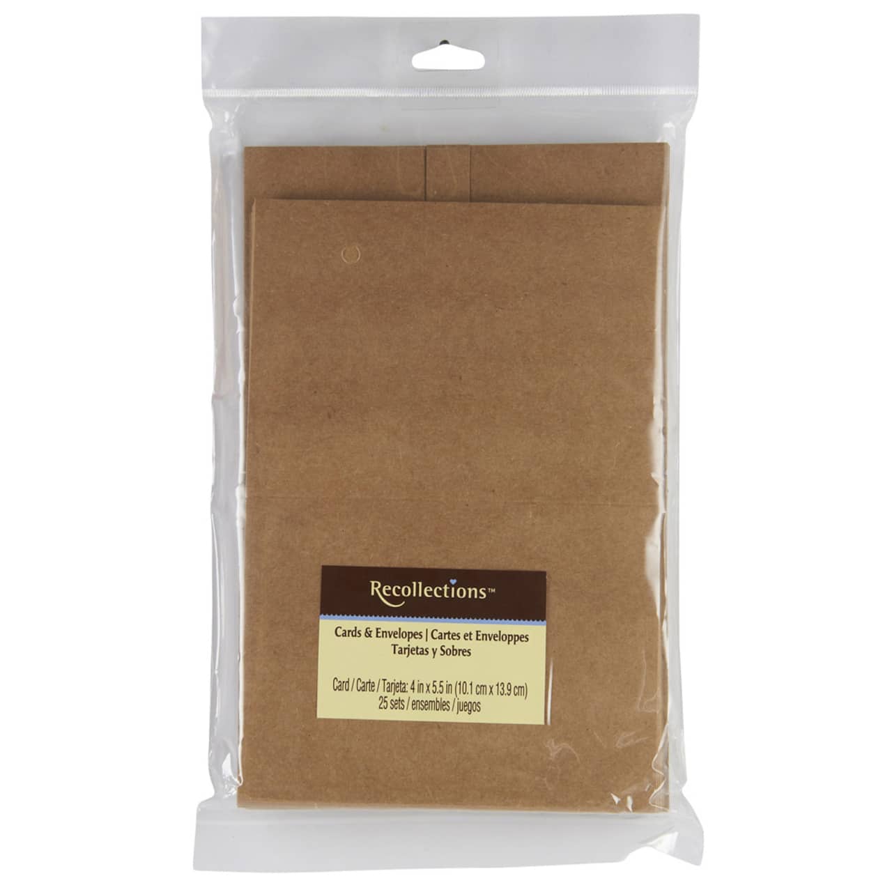 27 Packs: 25 ct. (675 total) 4" x 5.5" Kraft Cards & Envelopes by Recollections®